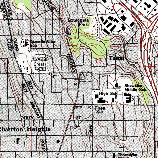 Topographic Map of Southgate Mobile Home Park, WA