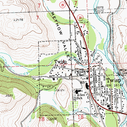 Topographic Map of Horseshoe Mobile Home Park, WA