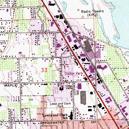 Topographic Map of Conifer Mobile Home Park, WA