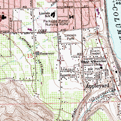 Topographic Map of Saddleview Mobile Home Park, WA