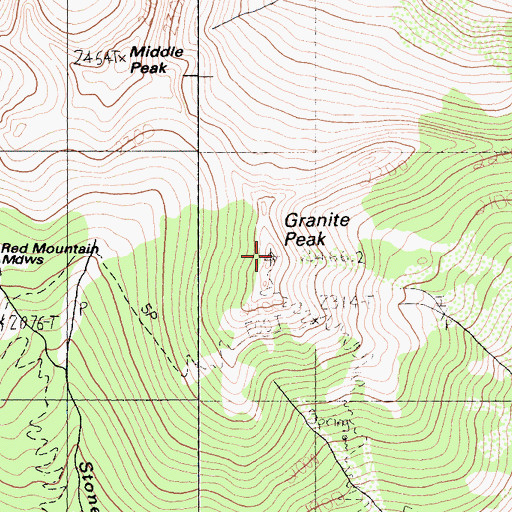 Topographic Map of Granite Peak, CA