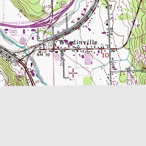 Topographic Map of Canterbury Square Mobile Home Park, WA