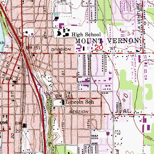Topographic Map of Skagit Valley Hospital, WA