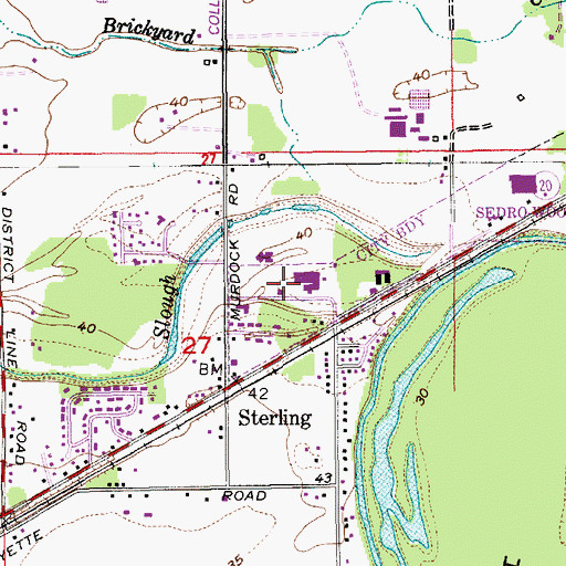 Topographic Map of PeaceHealth United General Medical Center, WA