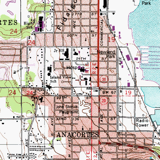 Topographic Map of Rosario Assisted Living Facility, WA