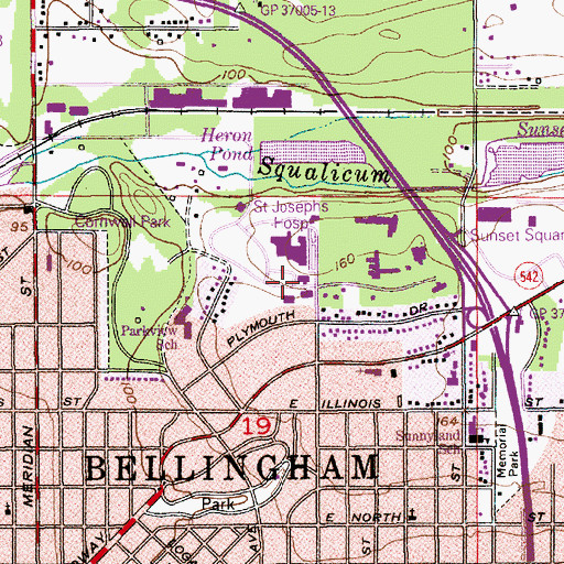 Topographic Map of Saint Francis Extended Health Care, WA