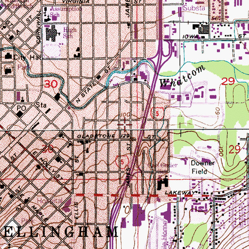 Topographic Map of Shuksan Healthcare Center, WA