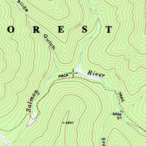 Topographic Map of Grant Creek, CA