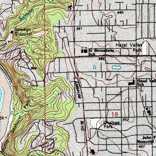 Topographic Map of Life Care Center of Burien, WA
