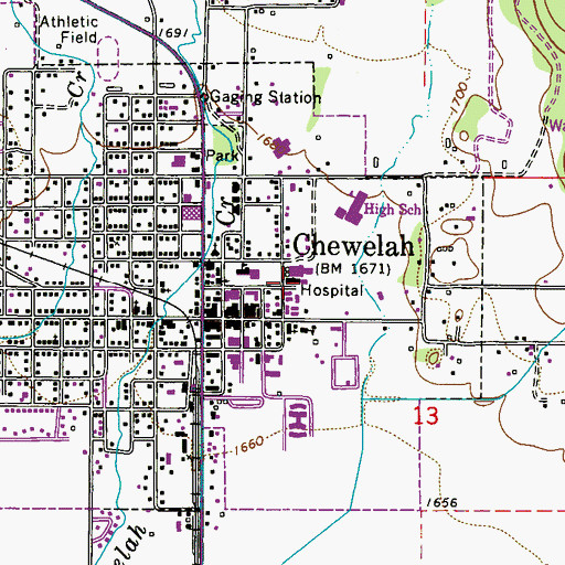 Topographic Map of Saint Joseph Hospital of Chewelah Long Term Care Facility, WA