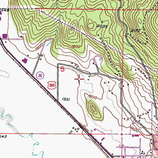 Topographic Map of Buena Vista Nursing Home, WA
