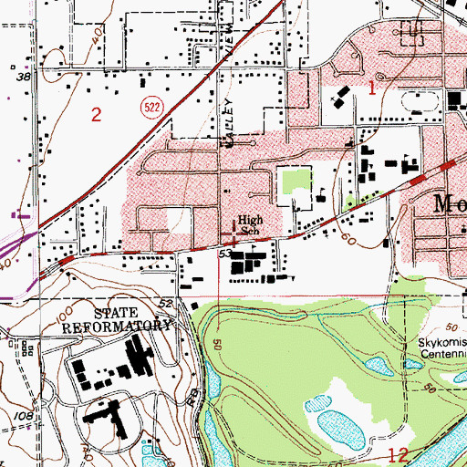 Topographic Map of Regency Care Center at Monroe, WA