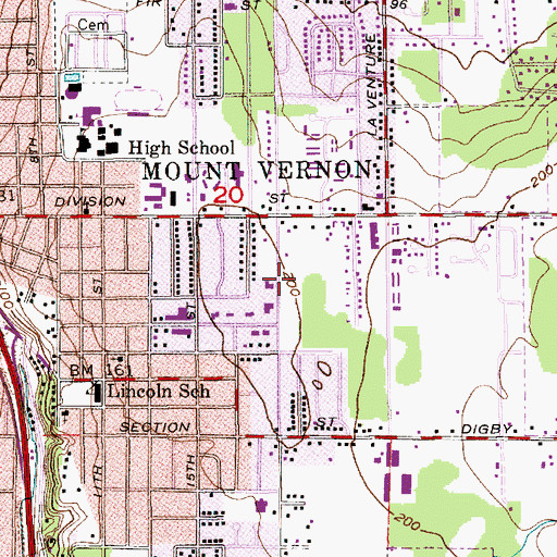 Topographic Map of Mira Vista Care Center, WA