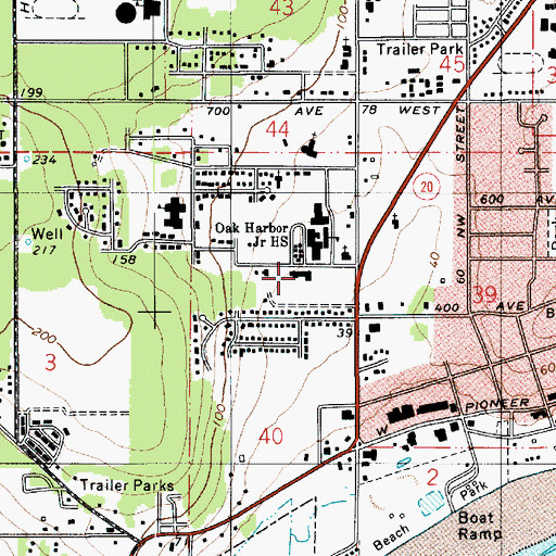 Topographic Map of Whidbey Island Manor, WA