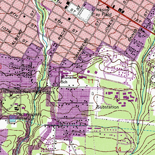 Topographic Map of Crestwood Convalescent Center, WA