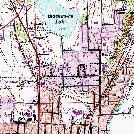 Topographic Map of Merry Haven Care Center, WA