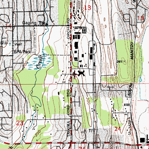 Topographic Map of Orchard Park Nursing Home, WA