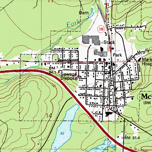 Topographic Map of Beehive Retirement Community, WA