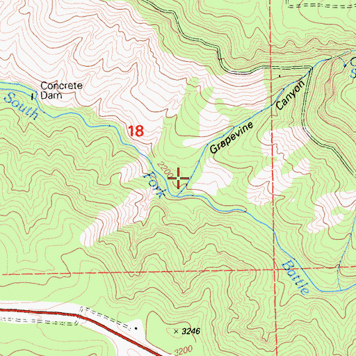 Topographic Map of Grapevine Canyon, CA