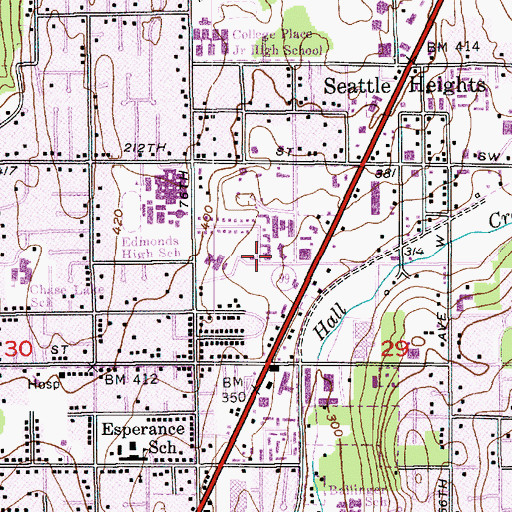 Topographic Map of Aegis Senior Inn of Edmonds, WA