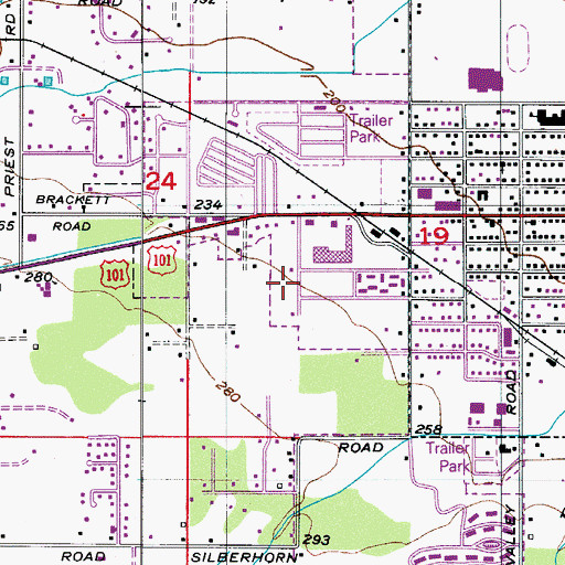 Topographic Map of Prairie Springs Assisted Living Facility, WA