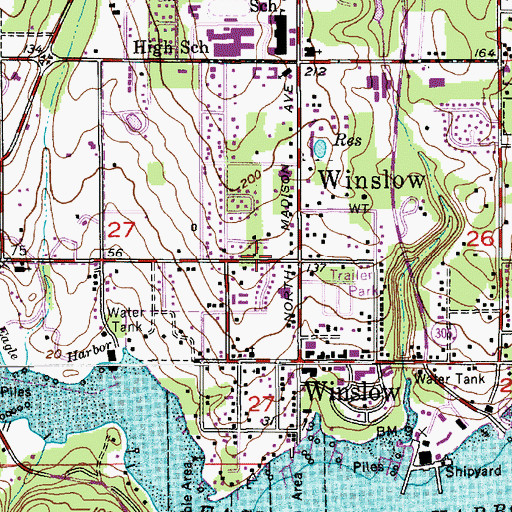 Topographic Map of Wyatt House Retirement Center, WA