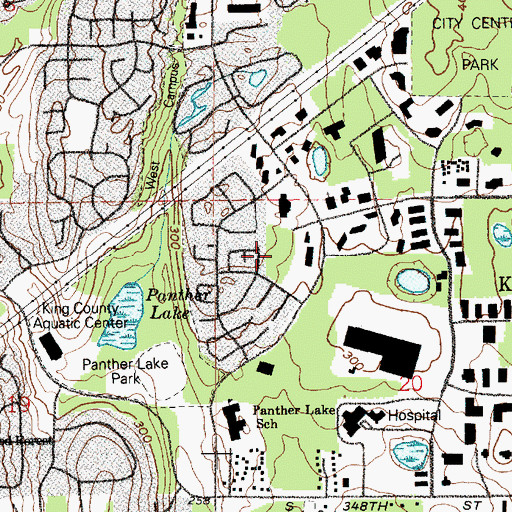 Topographic Map of Avalon Care Center Federal Way, WA