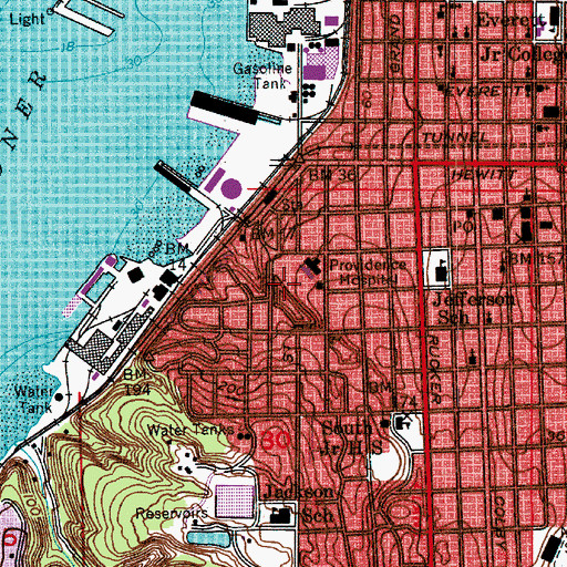 Topographic Map of Bethany at Pacific, WA