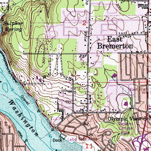 Topographic Map of Ashley Gardens of Bremerton, WA