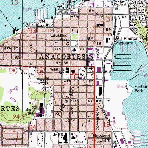Topographic Map of Chandler's Square Retirement Community, WA
