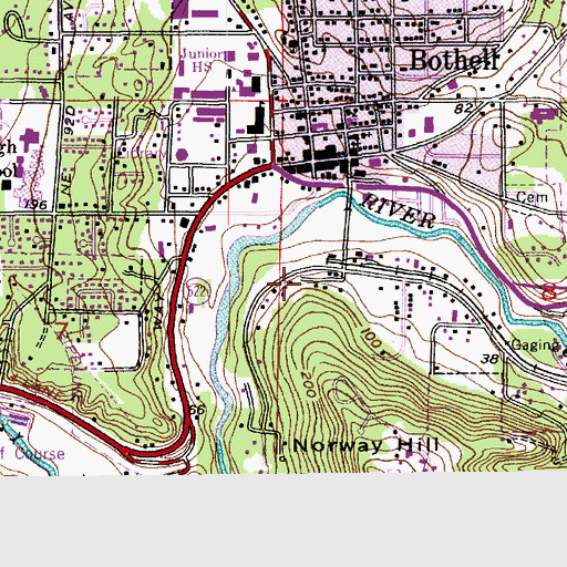 Topographic Map of Chateau at Bothell Landing, WA