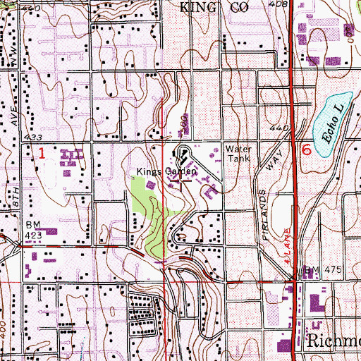 Topographic Map of Crista Senior Living Retirement Community, WA
