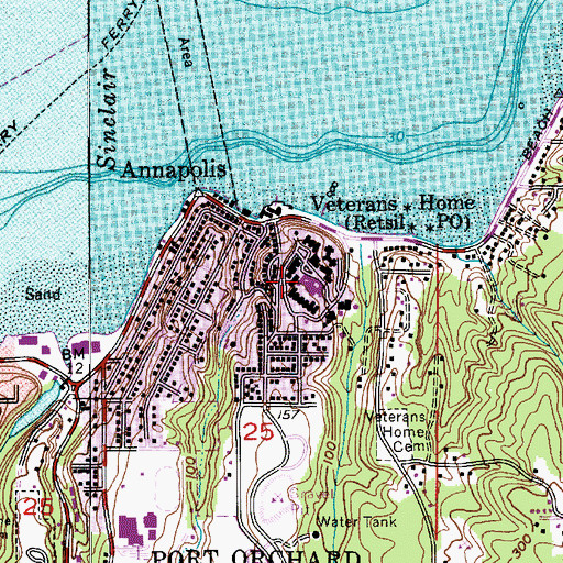 Topographic Map of Washington Veterans Home, WA