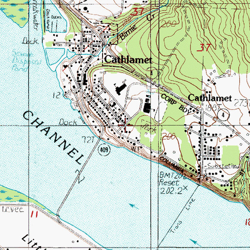 Topographic Map of Columbia View Care Center, WA