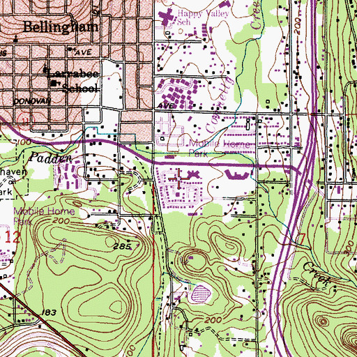 Topographic Map of Emeritus - Fairhaven Estates Senior Living Facility, WA
