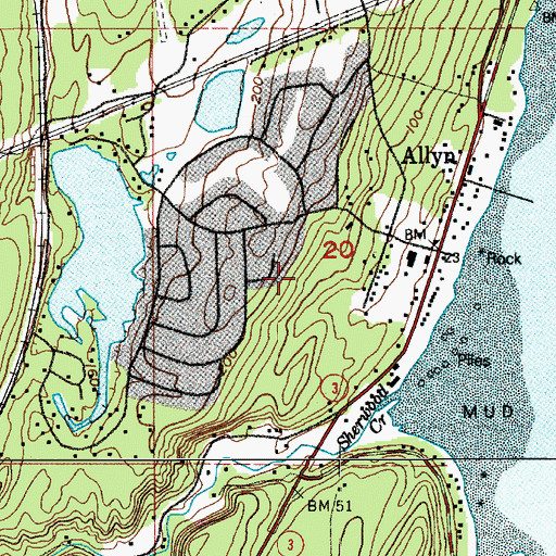 Topographic Map of Haven in Allyn Assisted Living Center, WA
