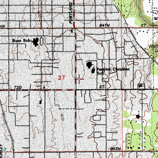 Topographic Map of Heartwood Extended Health Care Facility, WA