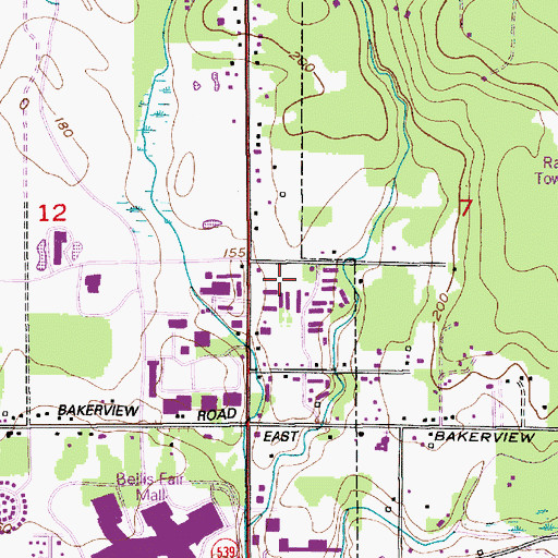 Topographic Map of Bellingham Highgate Senior Living, WA