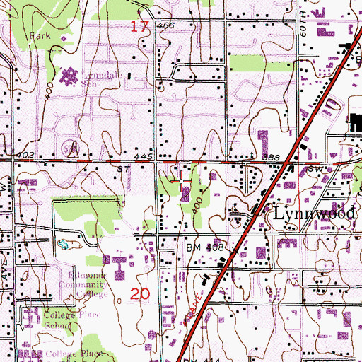 Topographic Map of Fairwinds - Brighton Court Retirement Community, WA