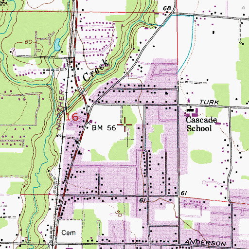 Topographic Map of Merrill Gardens at Marysville, WA