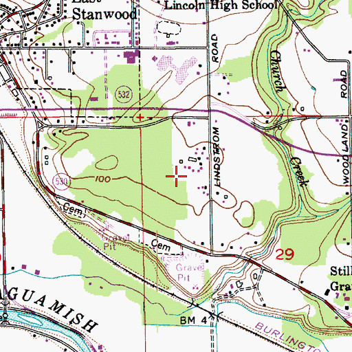 Topographic Map of Merrill Gardens at Stanwood, WA
