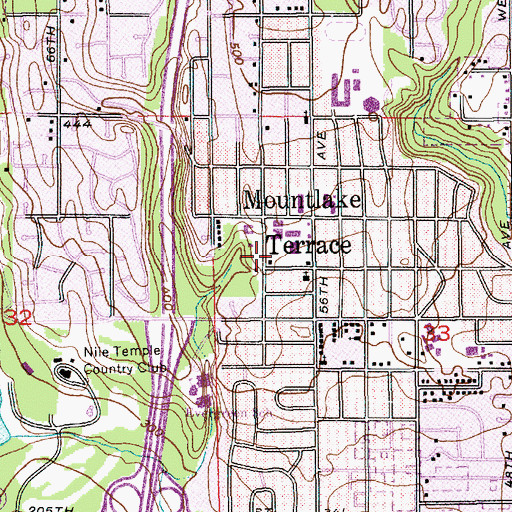 Topographic Map of Merrill Gardens - Mountlake Terrace Plaza Retirement Community, WA