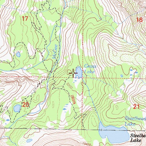 Topographic Map of Grass Lake, CA