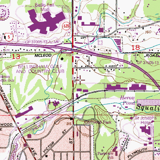 Topographic Map of The Courtyard Dementia Care Community, WA