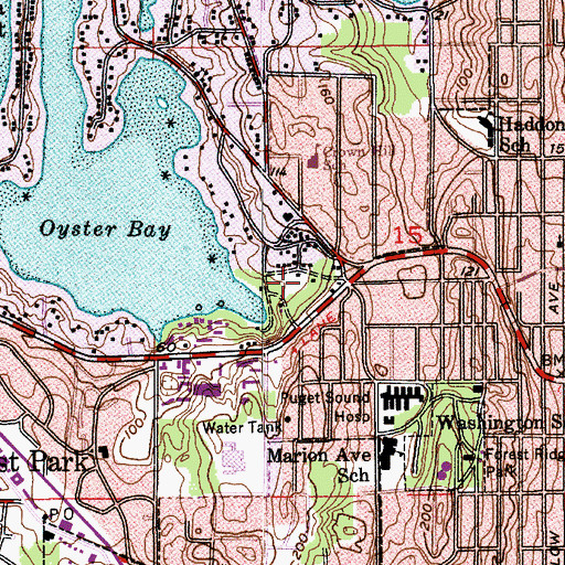 Topographic Map of Marine Courte Memory Care Community at Bay Pointe, WA