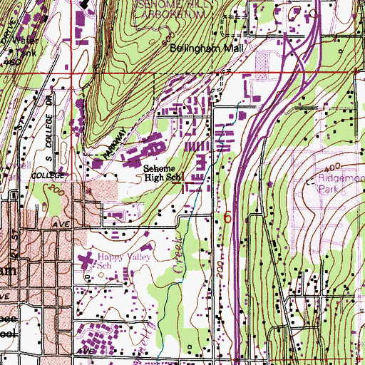 Topographic Map of Rosewood Villa Assisted Living Community, WA