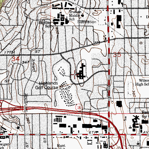 Topographic Map of Tacoma Lutheran Home Nursing Home, WA