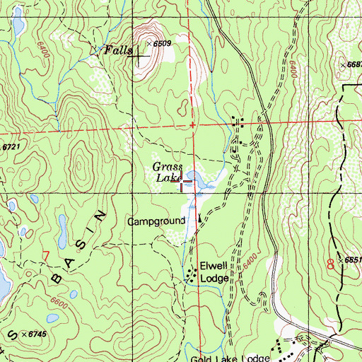 Topographic Map of Grass Lake, CA