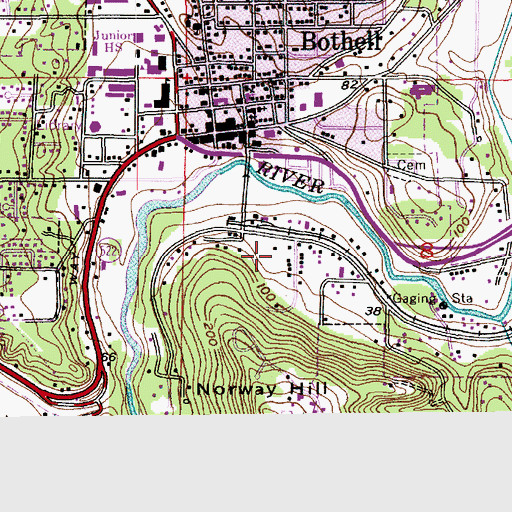 Topographic Map of Riverside East Retirement Community, WA