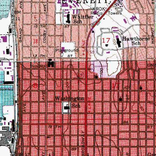 Topographic Map of Community Health Center of Snohomish County Everett - North Clinic, WA